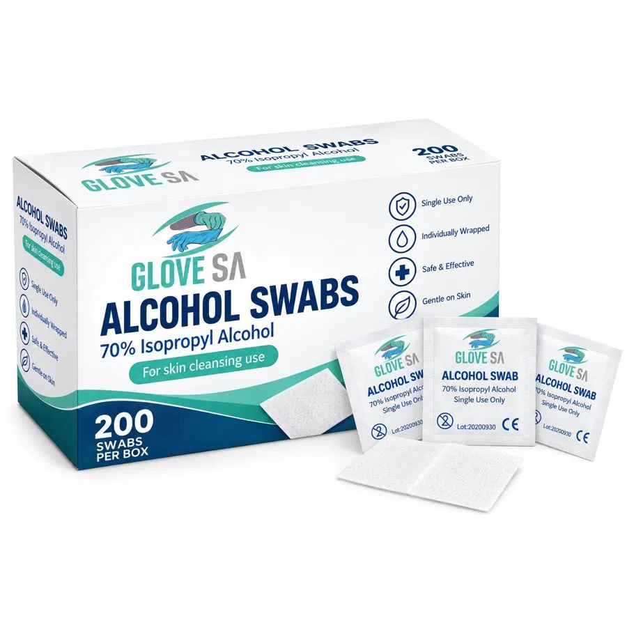 Alcohol Swabs 70% Isopropyl Alcohol – Individually Wrapped – 200 Pack